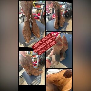 Corral Brown Embroidered Heeled Boots